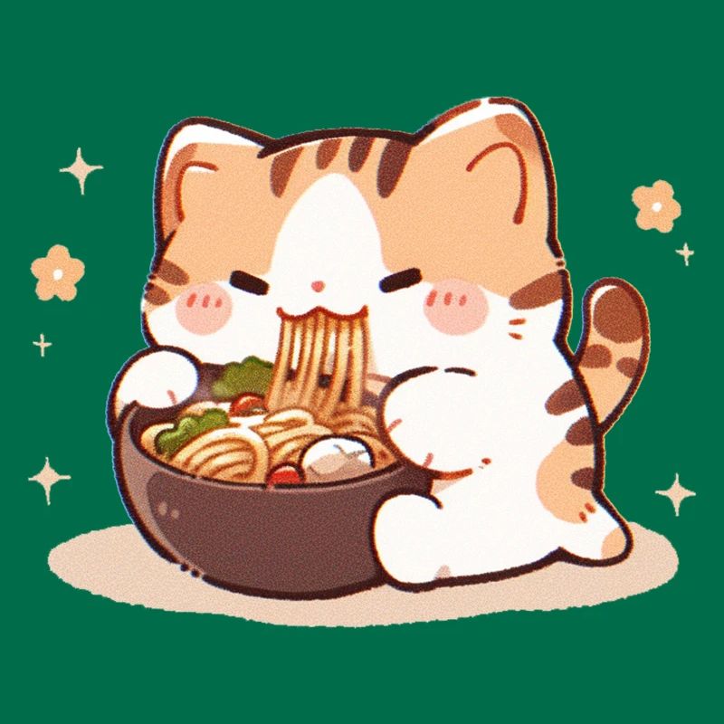 Mème de chat mangeant des spaghettis