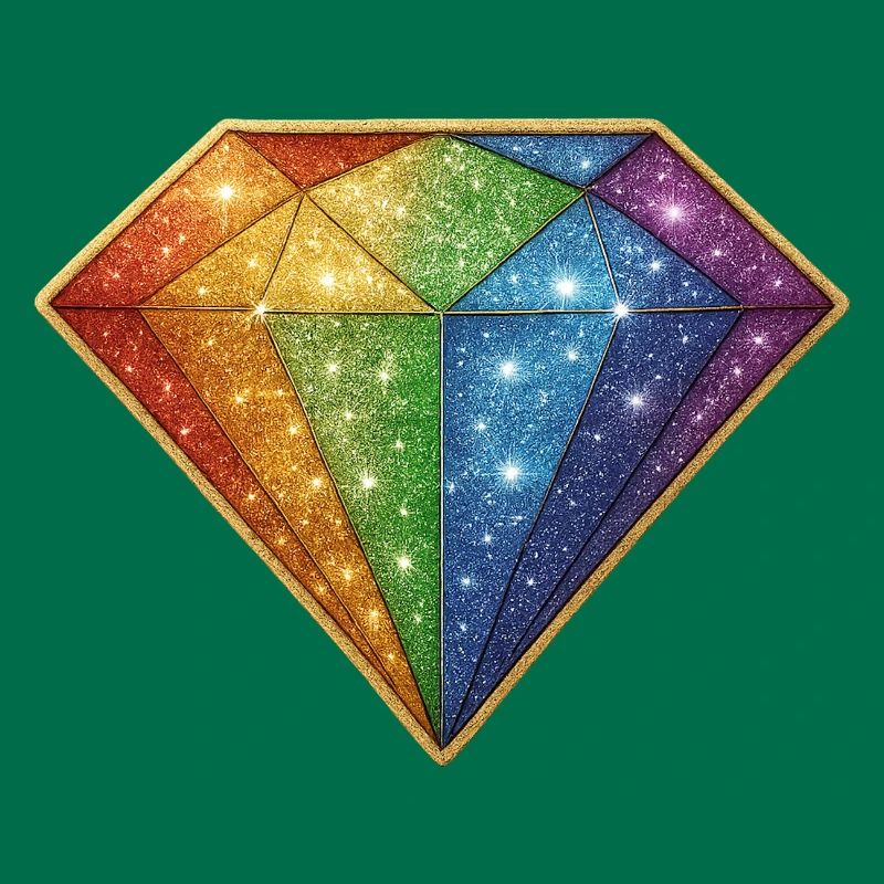 Regenbogen Glitzer-Diamant