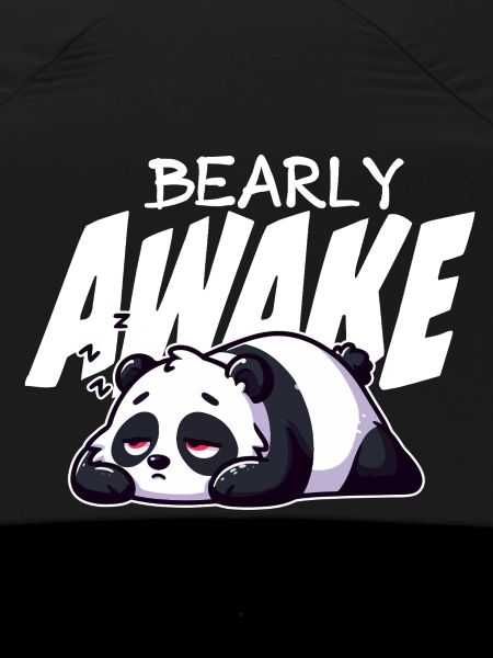 Bearly Awake Panda Illustration