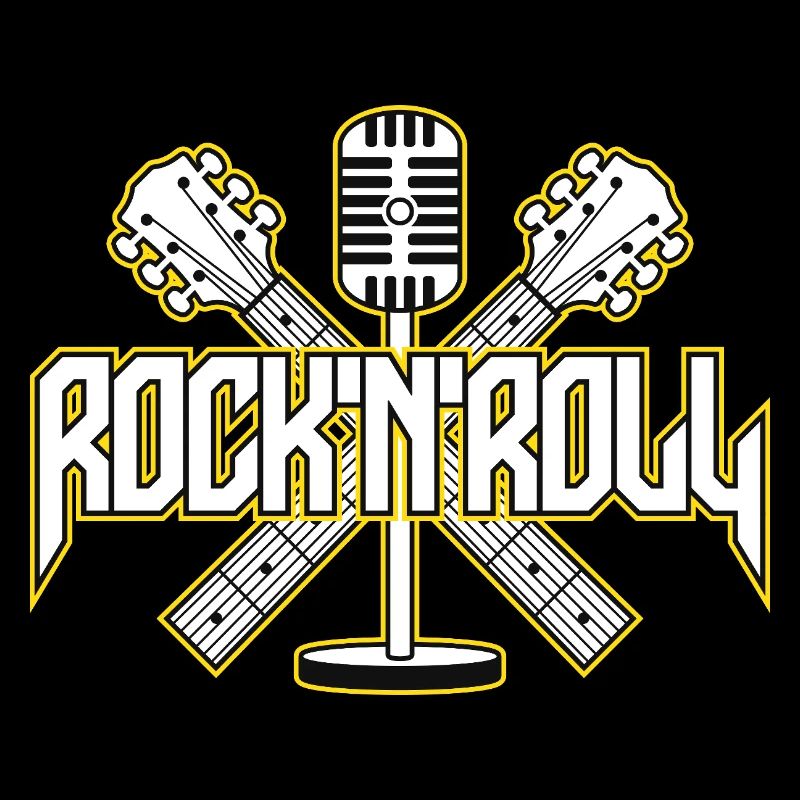 RocknRoll Crest avec guitares et micro