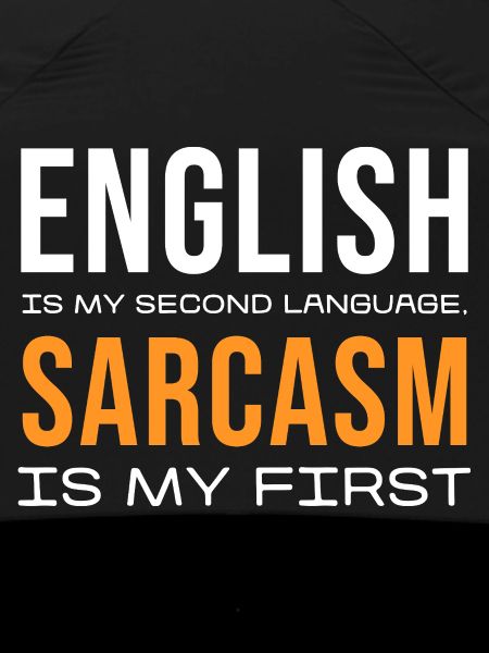 Sarcasm First, English Second
