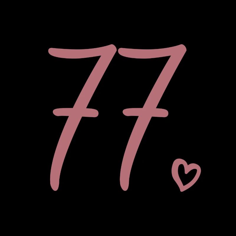 Cute Number 77, 77 Years Old, 77th Birthday Gift