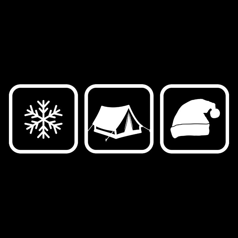 Camping d’hiver avec un chapeau de caniche Camping dans la neige