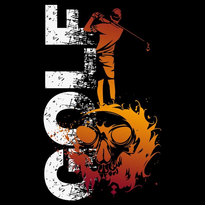 Golf Halloween golfer tee at witching hour