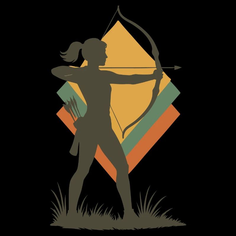 tir à l'arc, cible, silhouette d'archer