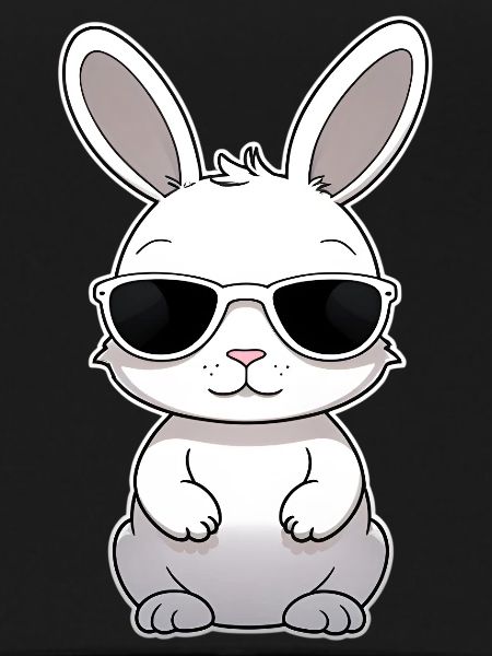 Cooler Hase mit Sonnenbrille