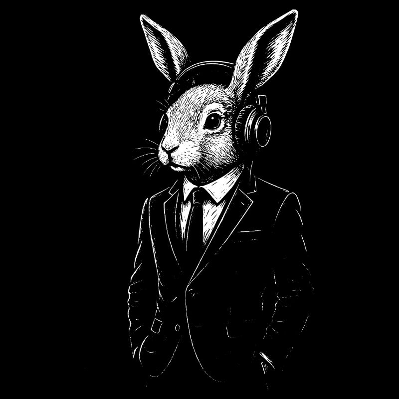 Jazz Rabbit im Anzug mit Kopfhörern