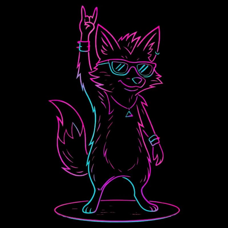 Rocking Fox With Sunglasses Cool