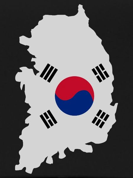 South Korea flag map
