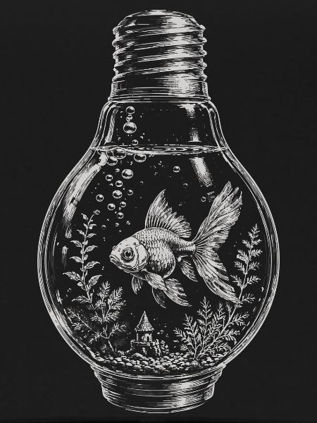 Glühbirnen-Goldfisch-Terrarium