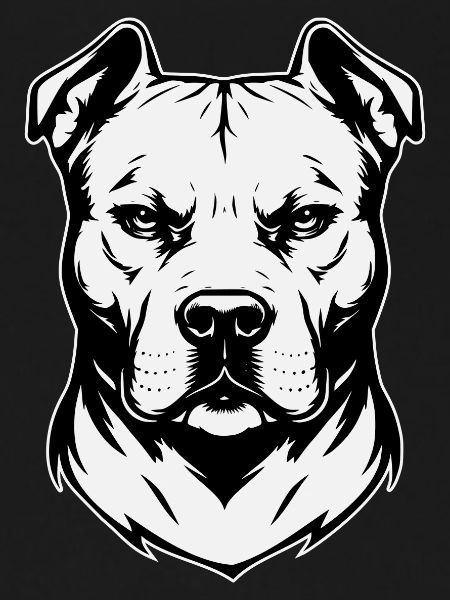 Pitbull design black and white