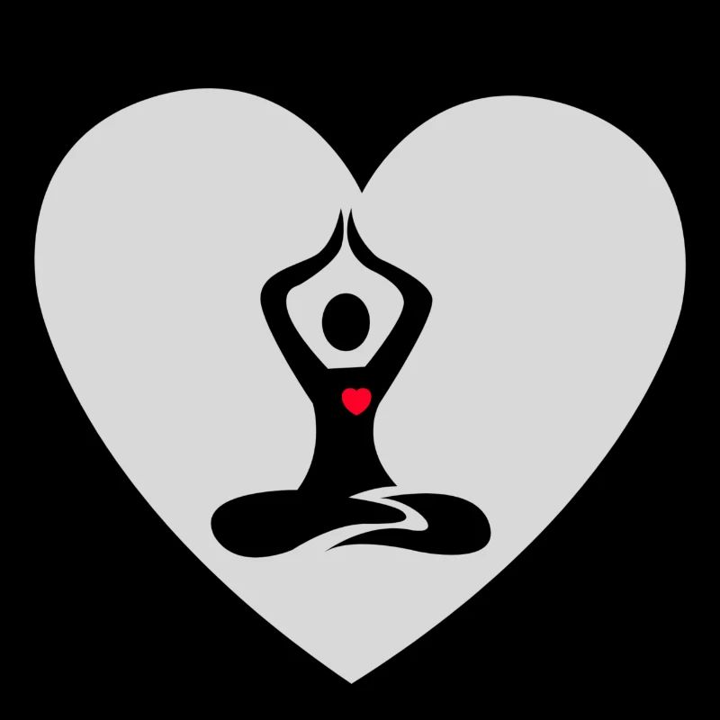 yoga mit herz grey very light