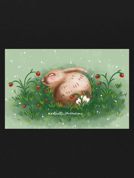 Rabbit and strawberries