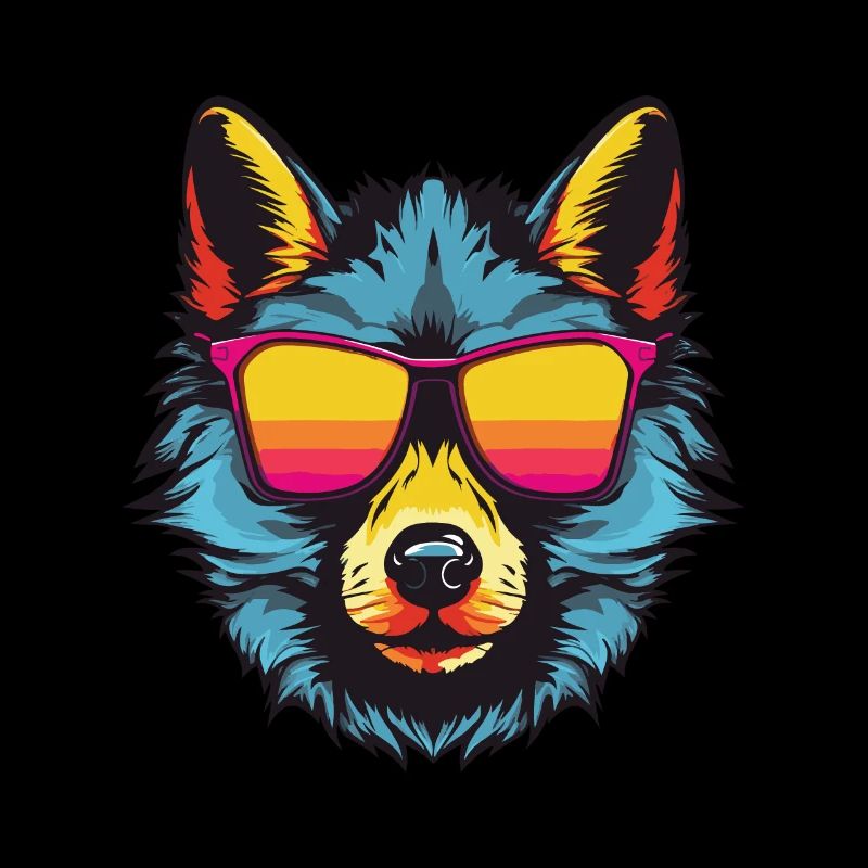 Fête cool hipster loup