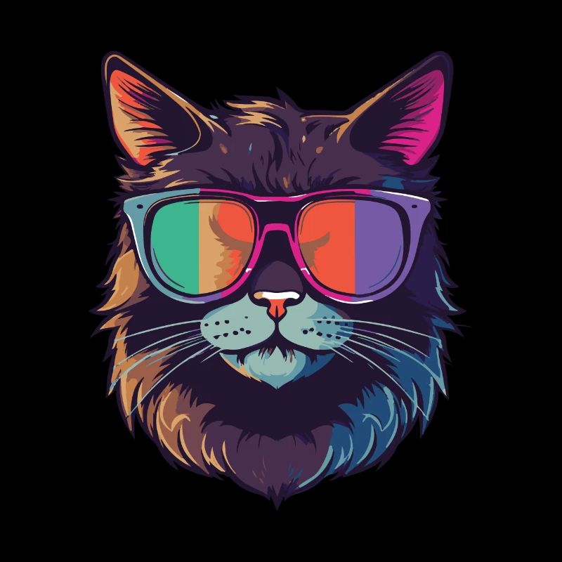 Cat Hipster Cool Party