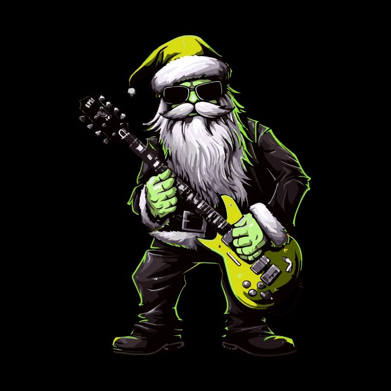 Weihnachtsmann Gitarre Santa