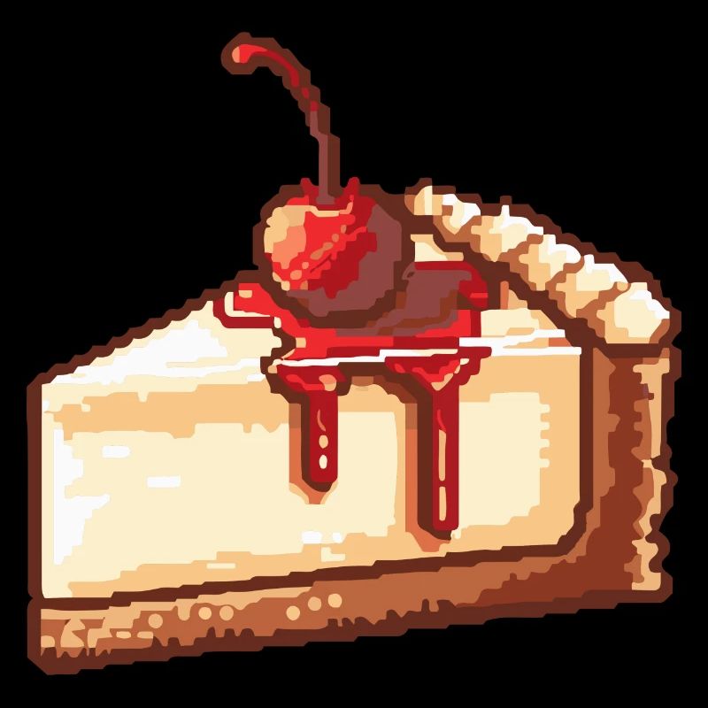 Cheesecake Pixel Icon Cake