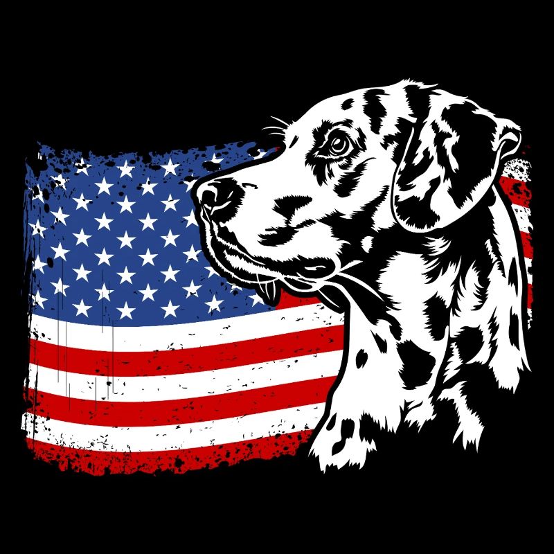 Dalmatiens US Amérique Drapeau Chiens Wilsigns