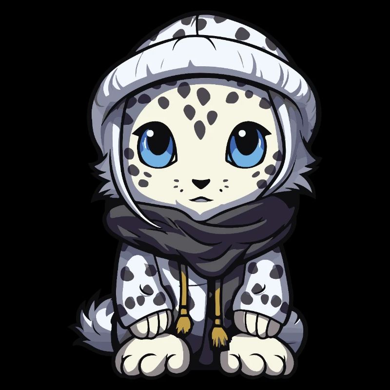 Snow leopard winter leopard baby
