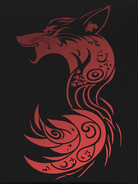 Red Tribal Fantasy Fox