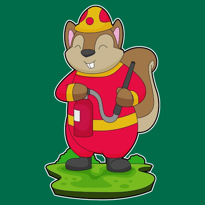 Pompier Squirrel Extincteur Brigade