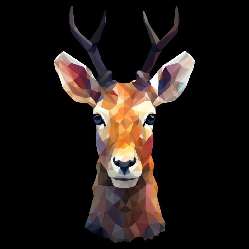 Deer and Roe Deer Polygon Art Design