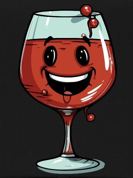Glass of smiling wine