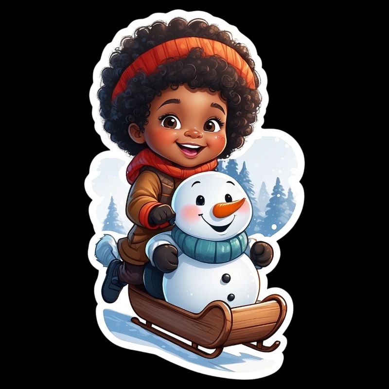 Child-friendly snowman on sled