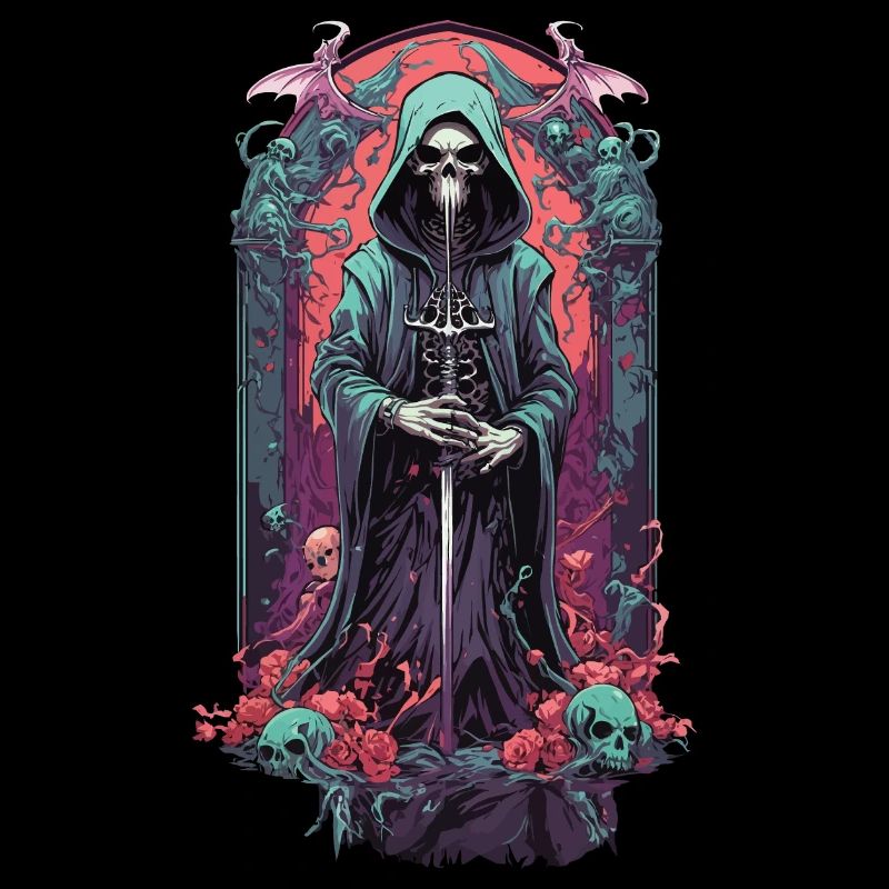 Gothic Grim Reaper Pastell Sensenmann Design