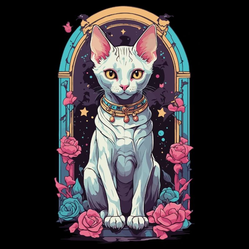 Gothic Pastel Sphynx Katze Magie Ästhetik