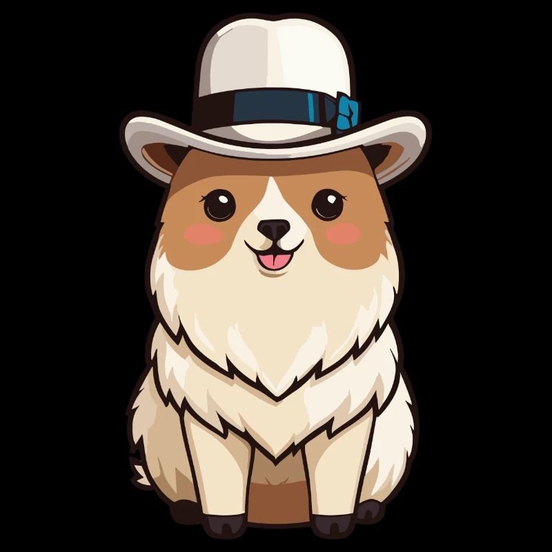Bébé alpaga mignon avec un chapeau