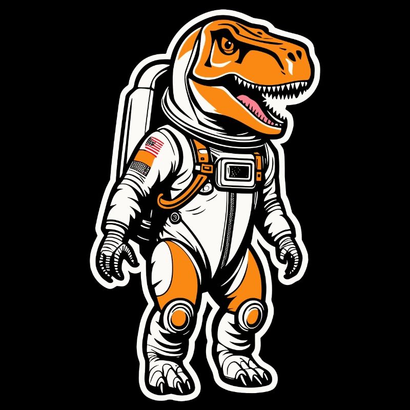 Illustration d’astronaute dinosaure