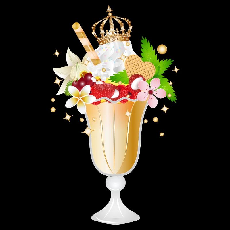 Eisbecher – köstliches Dessert-Motiv mit Krone