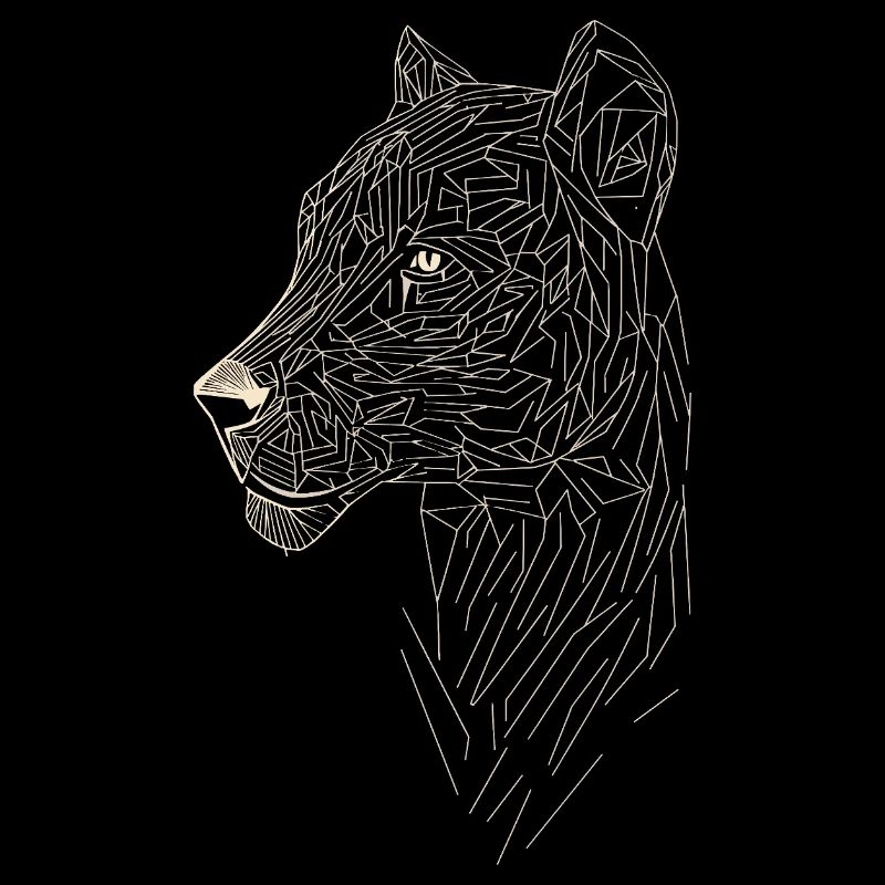 Leopard Line Art - Geometric Style
