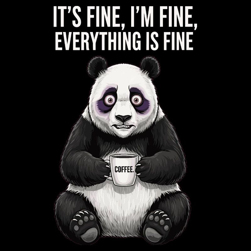 Its Fine Im Fine Kaffee Panda Humor