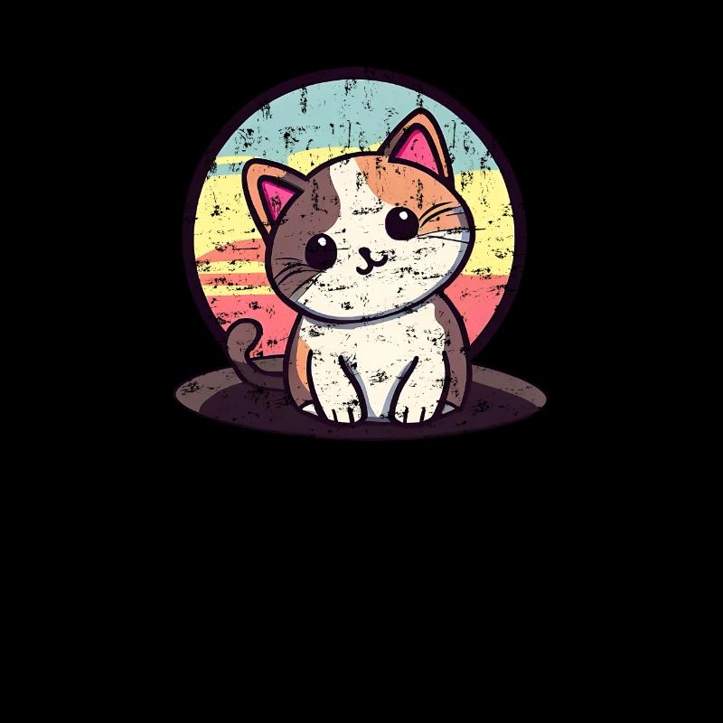Chat mignon avec fond de coucher de soleil