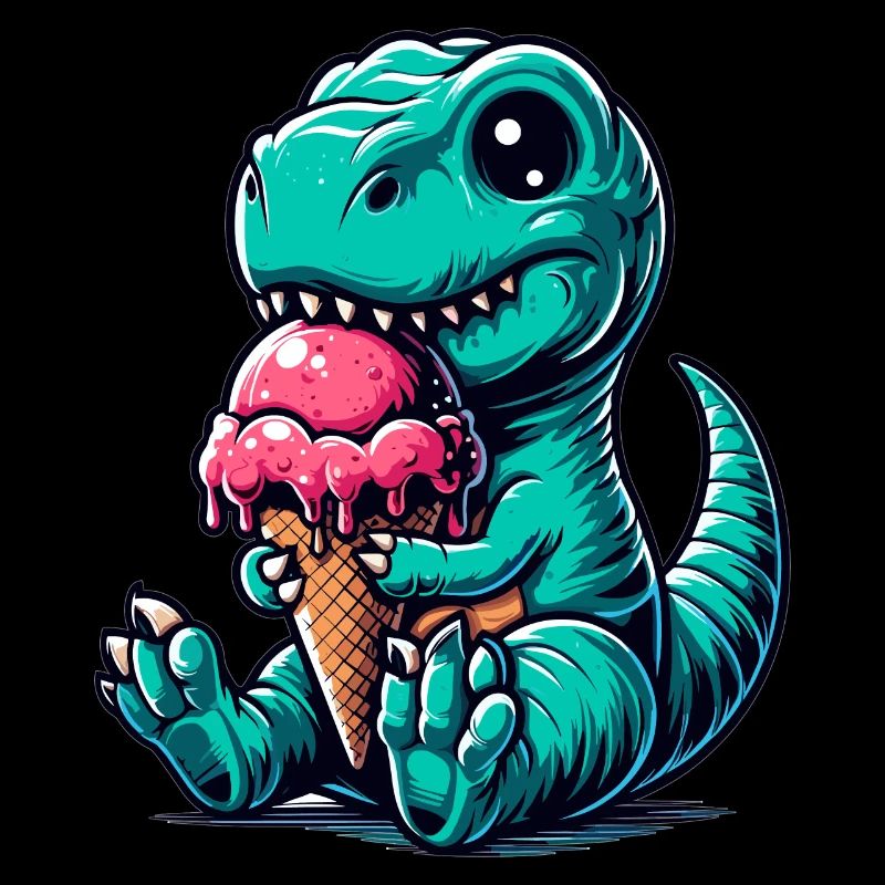 Süßer T-Rex mit Eis Dinosaurier Geschenk