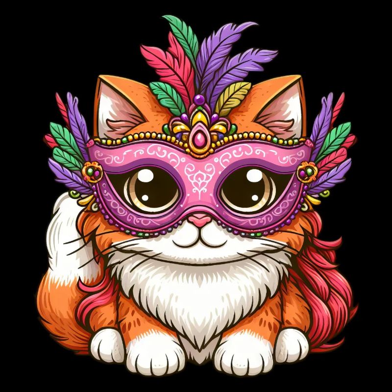 Mardi Gras Persian Cat, Masquerade Ball Cat