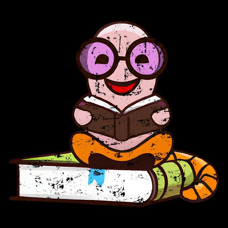 Nerd Bücherwurm liest Bücher grunge