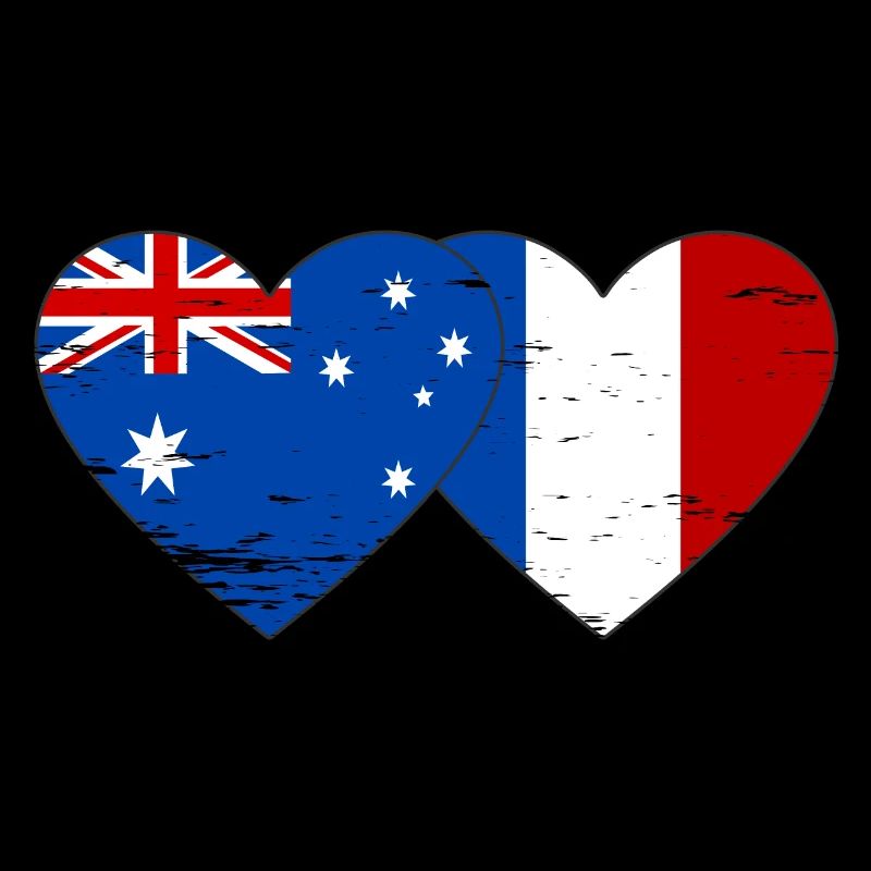 Australien Frankreich Flagge Herz used
