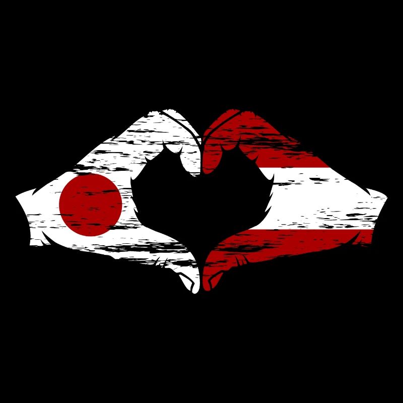 Japan Austria Hands Heart Shape Used
