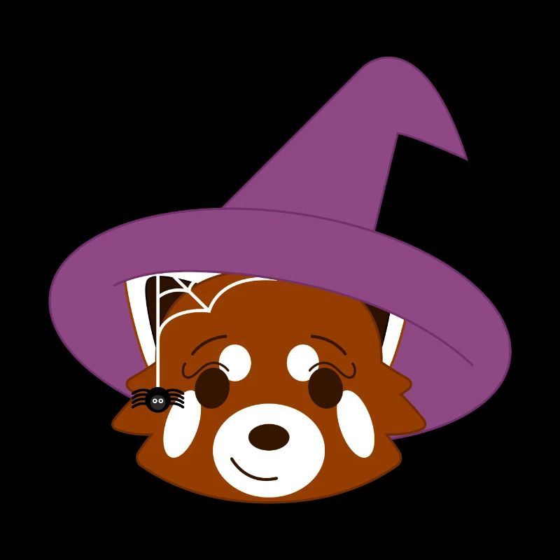Red panda disguised as a witch for Halloween
