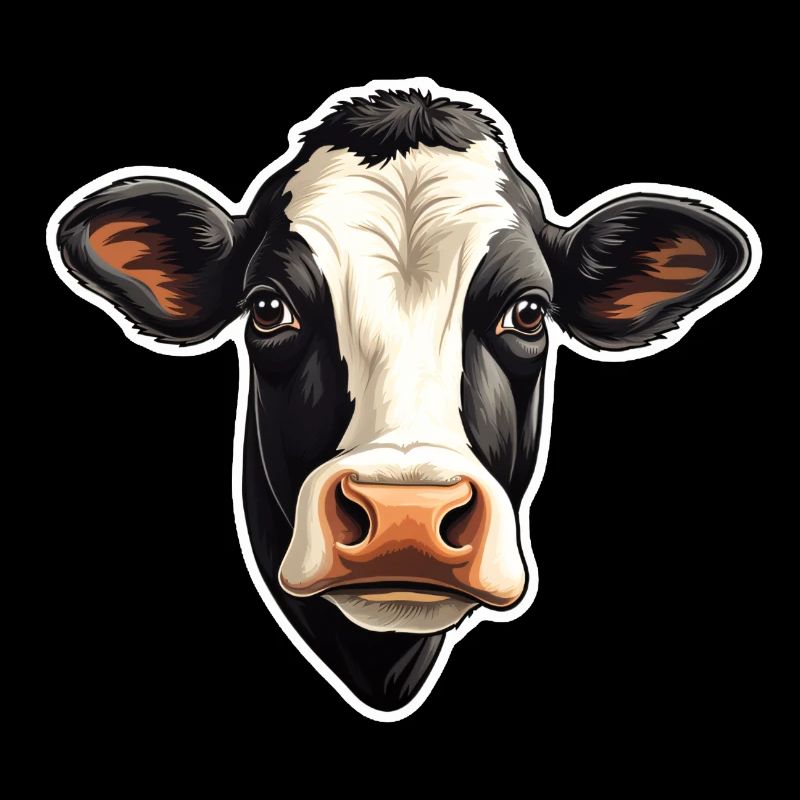 Tête de vache, vache Holstein tachetée de noir et blanc