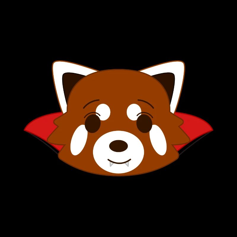 Red panda disguised as a vampire for Halloween