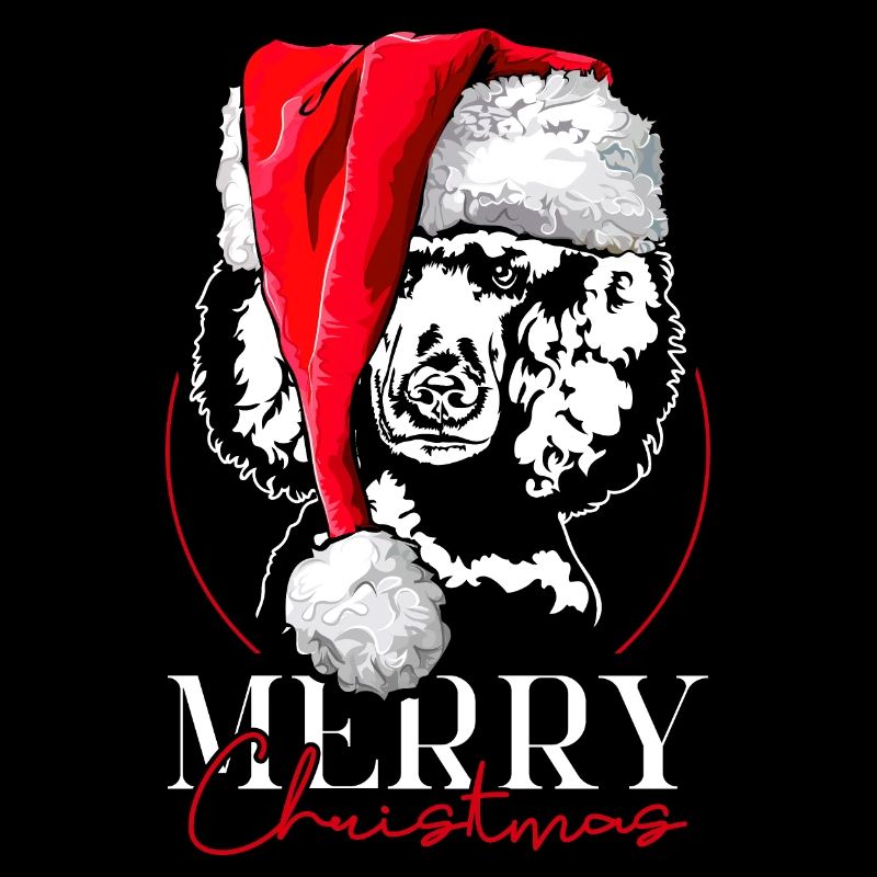 Père Noël caniche joyeux Noël grand caniche Wilsigns
