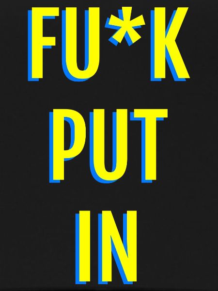 Provocative neon text graphics