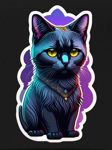 chat noir avec pendentif