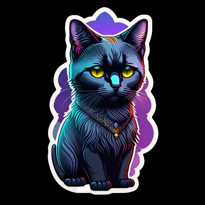 chat noir avec pendentif