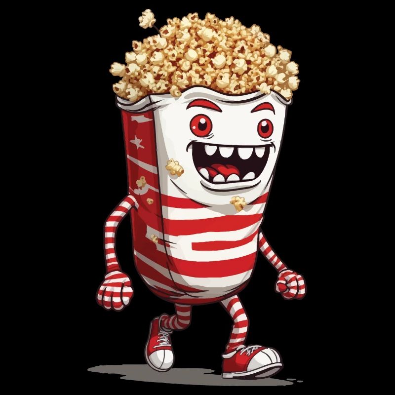 Funny Halloween Popcorn Monster Design
