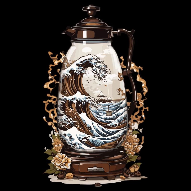 Japanese Coffee Wave Aesthetic Coffee Design
